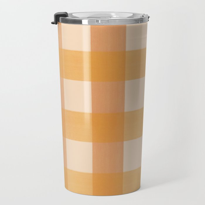 Orange Plaid Travel Mug Gallery Image 3
