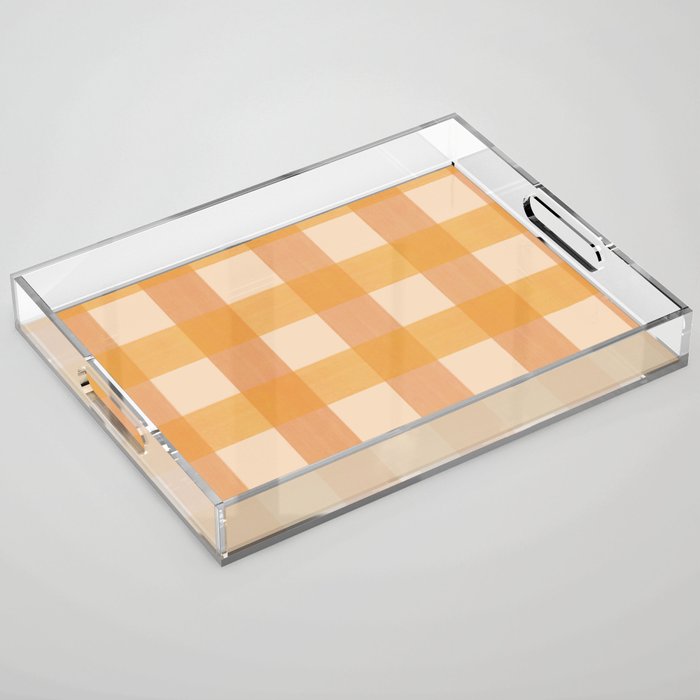 Orange Plaid Acrylic Tray Gallery Image 1