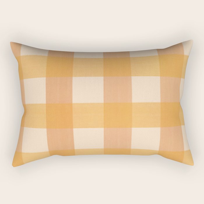 Orange Plaid Rectangular Pillow Gallery Image 1