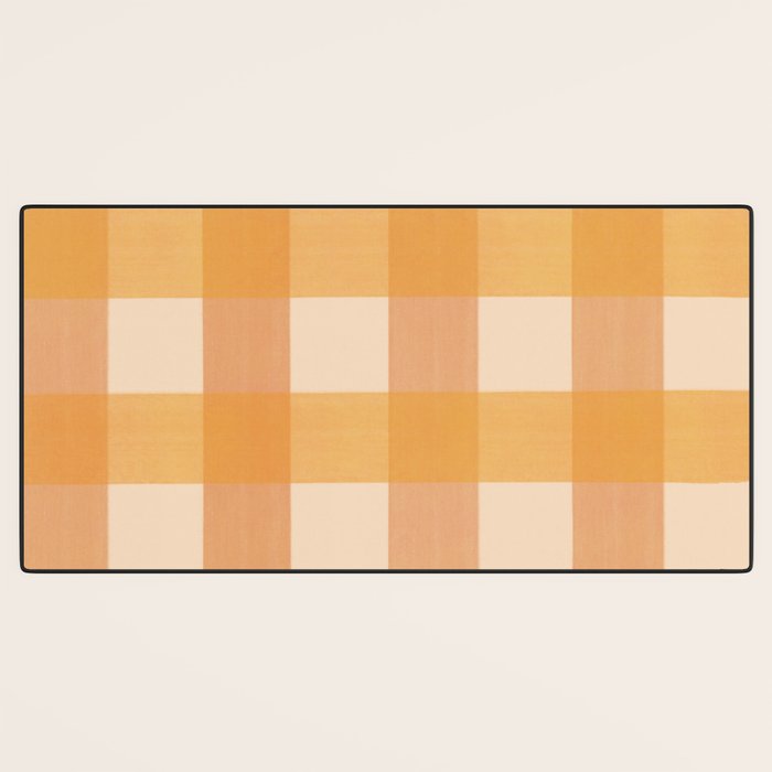 Orange Plaid Desk Mat Gallery Image 3