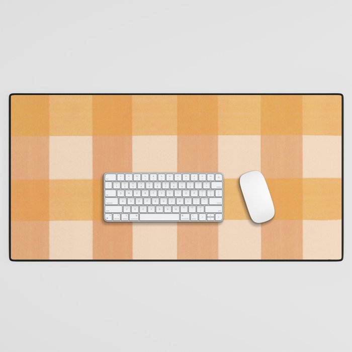Orange Plaid Desk Mat Gallery Image 1