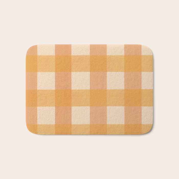 Orange Plaid Bath Mat Gallery Image 1
