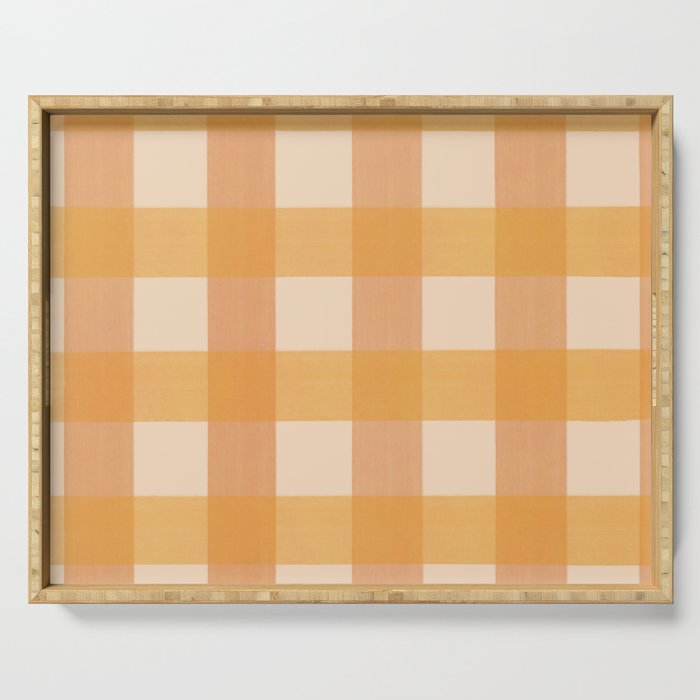 Orange Plaid Serving Tray Gallery Image 1