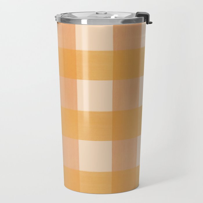 Orange Plaid Travel Mug Gallery Image 2