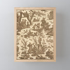 Antique 19th Century French Toile de Jouy Mini Art Print Gallery Image 1