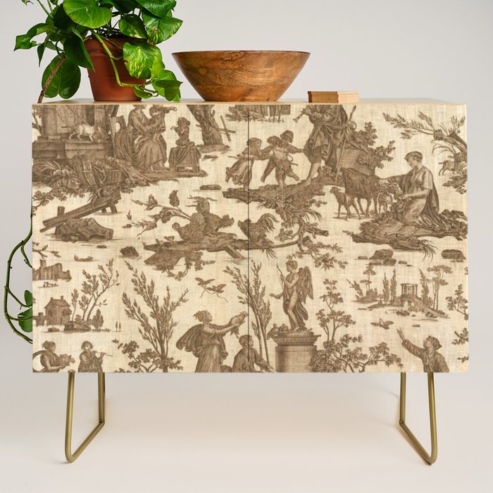 Antique 19th Century French Toile de Jouy Credenza Gallery Image 1