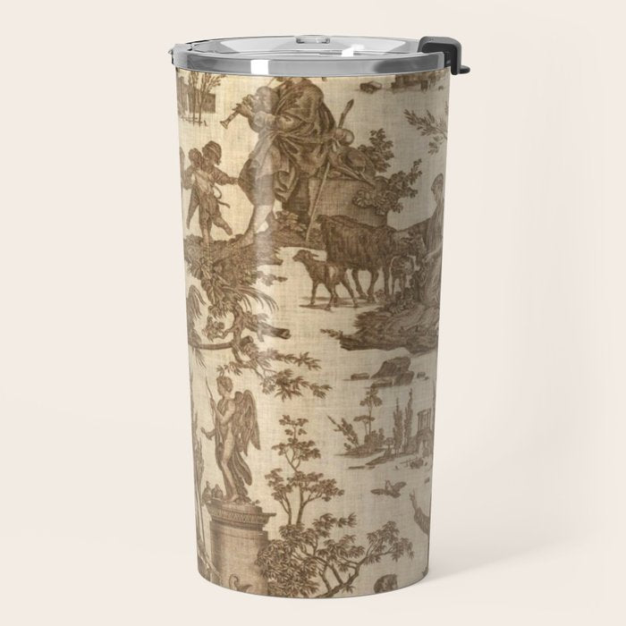 Antique 19th Century French Toile de Jouy Travel Mug Gallery Image 2