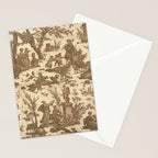 Antique 19th Century French Toile de Jouy Stationery Card Gallery Image 2