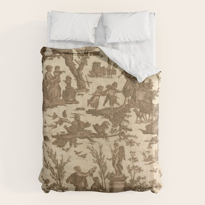 Antique 19th Century French Toile de Jouy Duvet Cover Gallery Image 6