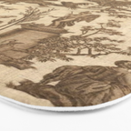 Antique 19th Century French Toile de Jouy Bath Mat Gallery Image 3