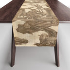 Antique 19th Century French Toile de Jouy Table Runner Gallery Image 1