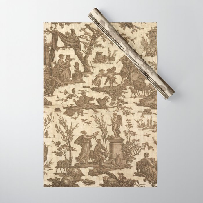 Antique 19th Century French Toile de Jouy Wrapping Paper Gallery Image 1