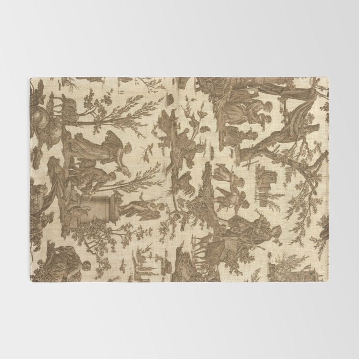 Antique 19th Century French Toile de Jouy Rug Gallery Image 2