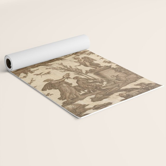 Antique 19th Century French Toile de Jouy Yoga Mat Gallery Image 2