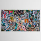 Sticker and graffiti wall background 6 - Berlin street art photography Tablecloth Gallery Image 2