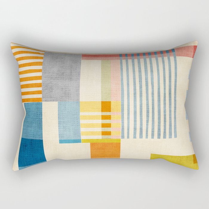 Colorful Geometric Modern Design Art II Rectangular Pillow Gallery Image 2