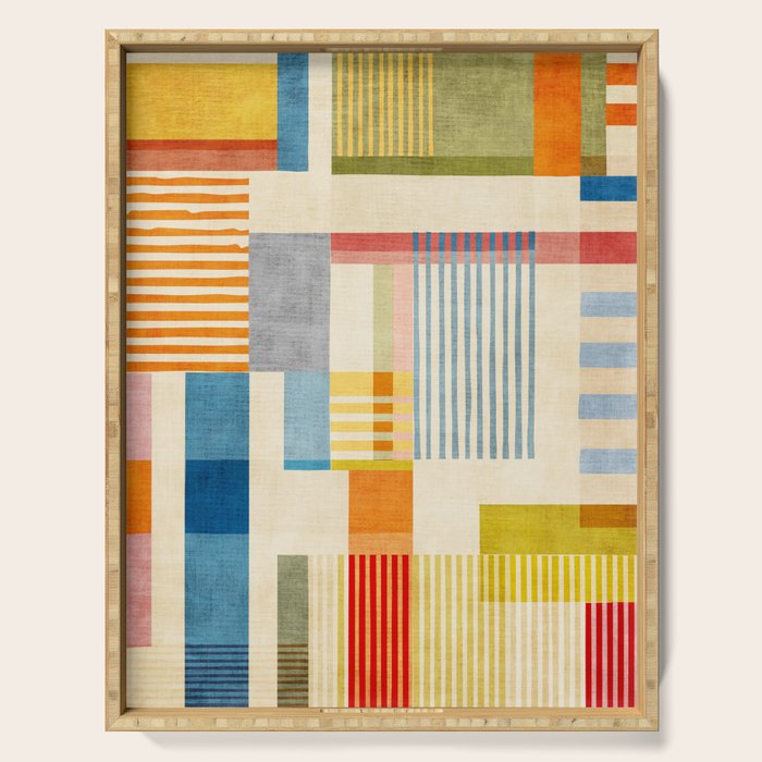 Colorful Geometric Modern Design Art II Serving Tray Gallery Image 1