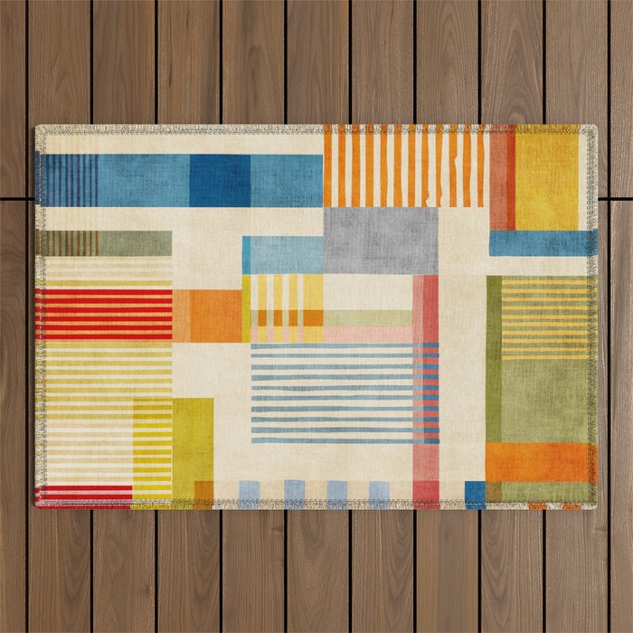 Colorful Geometric Modern Design Art II Outdoor Rug Gallery Image 1
