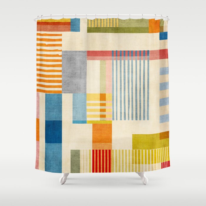 Colorful Geometric Modern Design Art II Shower Curtain Gallery Image 1