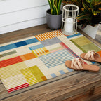 Colorful Geometric Modern Design Art II Outdoor Rug Gallery Image 2