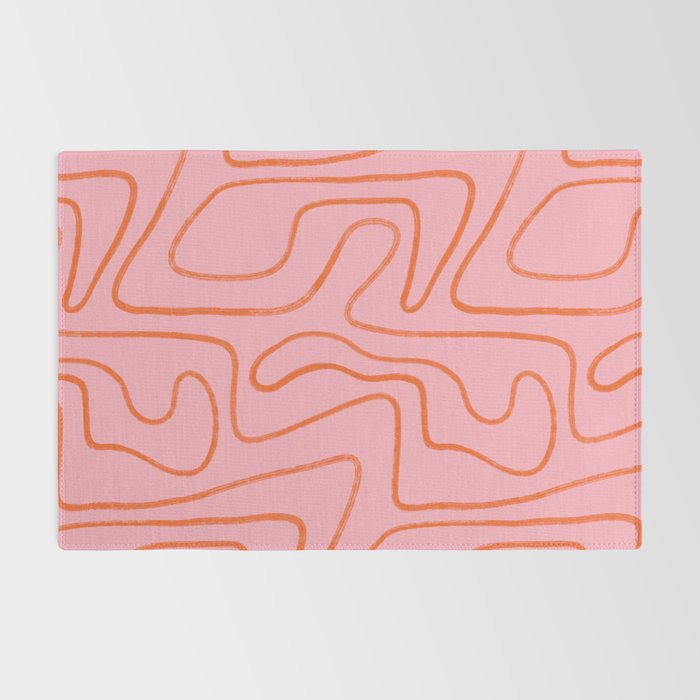 Abstract Line Pink and Orange Rug Gallery Image 2