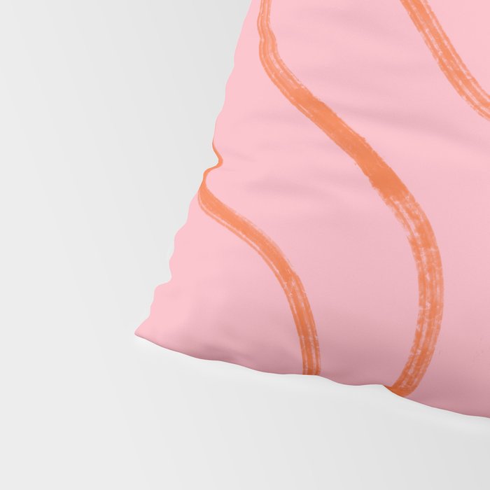 Abstract Line Pink and Orange Pillow Sham Gallery Image 4