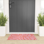 Abstract Line Pink and Orange Welcome Mat Gallery Image 3
