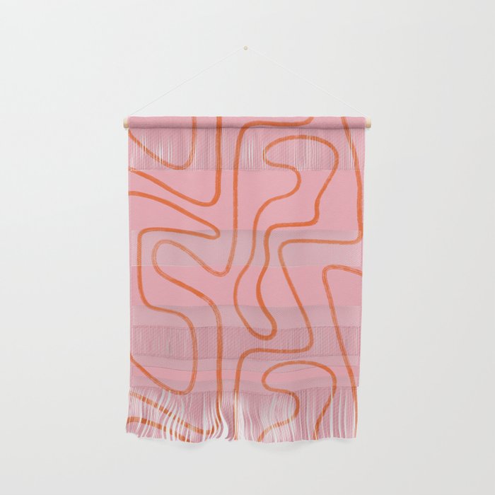Abstract Line Pink and Orange Wall Hanging Gallery Image 1