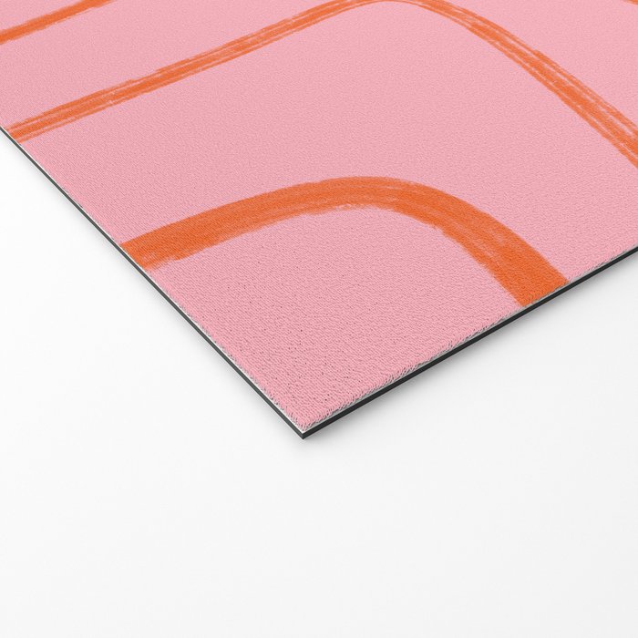 Abstract Line Pink and Orange Welcome Mat Gallery Image 2