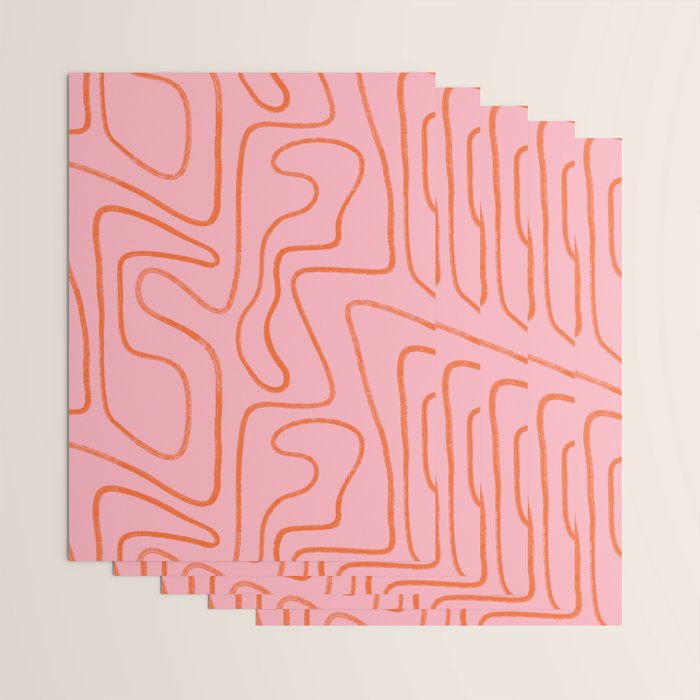 Abstract Line Pink and Orange Wrapping Paper Gallery Image 3