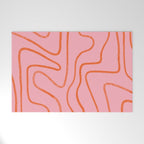 Abstract Line Pink and Orange Welcome Mat Gallery Image 1