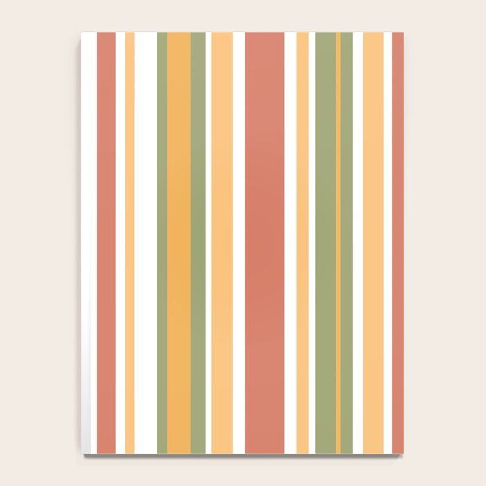 Retro Stripes 2 - Mid Century Modern 50s 60s 70s Pattern in Green, Orange, Yellow, and White Notebook Gallery Image 4