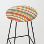 Retro Stripes 2 - Mid Century Modern 50s 60s 70s Pattern in Green, Orange, Yellow, and White Stool Gallery Image 2
