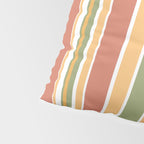 Retro Stripes 2 - Mid Century Modern 50s 60s 70s Pattern in Green, Orange, Yellow, and White Pillow Sham Gallery Image 4