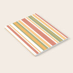 Retro Stripes 2 - Mid Century Modern 50s 60s 70s Pattern in Green, Orange, Yellow, and White Notebook Gallery Image 2