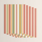 Retro Stripes 2 - Mid Century Modern 50s 60s 70s Pattern in Green, Orange, Yellow, and White Wrapping Paper Gallery Image 3