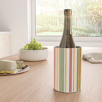 Retro Stripes 2 - Mid Century Modern 50s 60s 70s Pattern in Green, Orange, Yellow, and White Wine Chiller Gallery Image 4