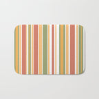 Retro Stripes 2 - Mid Century Modern 50s 60s 70s Pattern in Green, Orange, Yellow, and White Bath Mat Gallery Image 1
