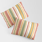 Retro Stripes 2 - Mid Century Modern 50s 60s 70s Pattern in Green, Orange, Yellow, and White Pillow Sham Gallery Image 3
