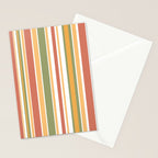 Retro Stripes 2 - Mid Century Modern 50s 60s 70s Pattern in Green, Orange, Yellow, and White Stationery Card Gallery Image 2