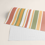 Retro Stripes 2 - Mid Century Modern 50s 60s 70s Pattern in Green, Orange, Yellow, and White Wrapping Paper Gallery Image 2