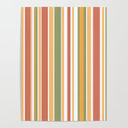 Retro Stripes 2 - Mid Century Modern 50s 60s 70s Pattern in Green, Orange, Yellow, and White Poster Gallery Image 4