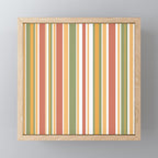 Retro Stripes 2 - Mid Century Modern 50s 60s 70s Pattern in Green, Orange, Yellow, and White Mini Art Print Gallery Image 1