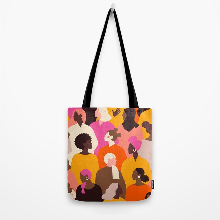 Female diverse faces pink Tote Bag Gallery Image 2