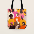 Female diverse faces pink Tote Bag Gallery Image 1