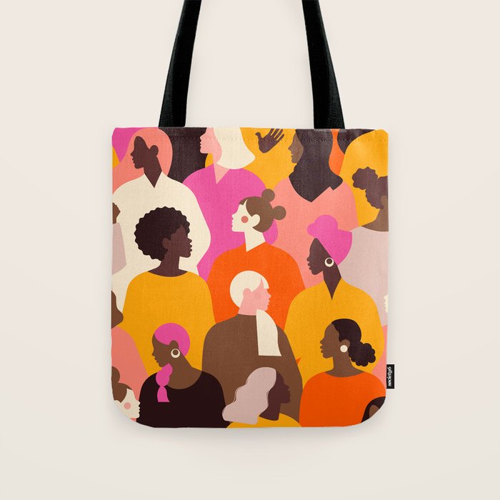 Female diverse faces pink Tote Bag Gallery Image 1