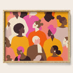 Female diverse faces pink Serving Tray Gallery Image 1