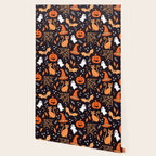 Halloween party illustrations orange, black Wallpaper Gallery Image 2