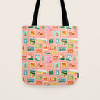 Vintage international world travel post card stamp pattern Tote Bag Gallery Image 1