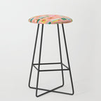 Vintage international world travel post card stamp pattern Stool Gallery Image 1